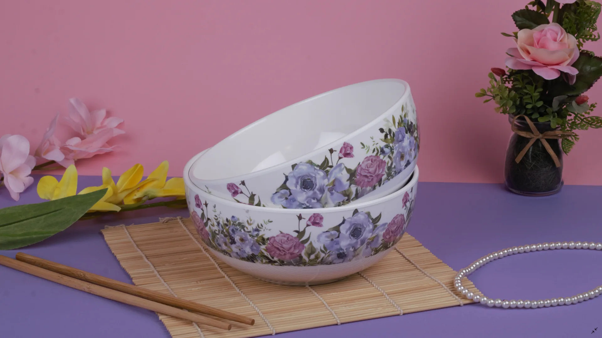 2pcs Set Serving Bowl 7inch Bloom Field - Image 3