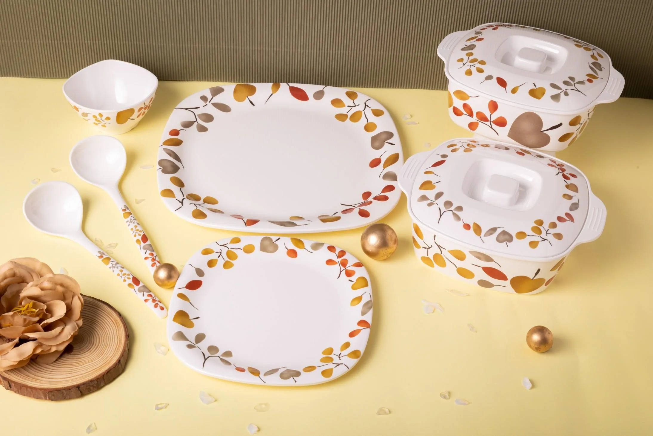 16pcs Square Dinner Set Fall street - Image 2