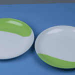 2pcs Side Plate Two Tone Green & White
