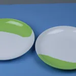 2pcs Side Plate Two Tone Green & White