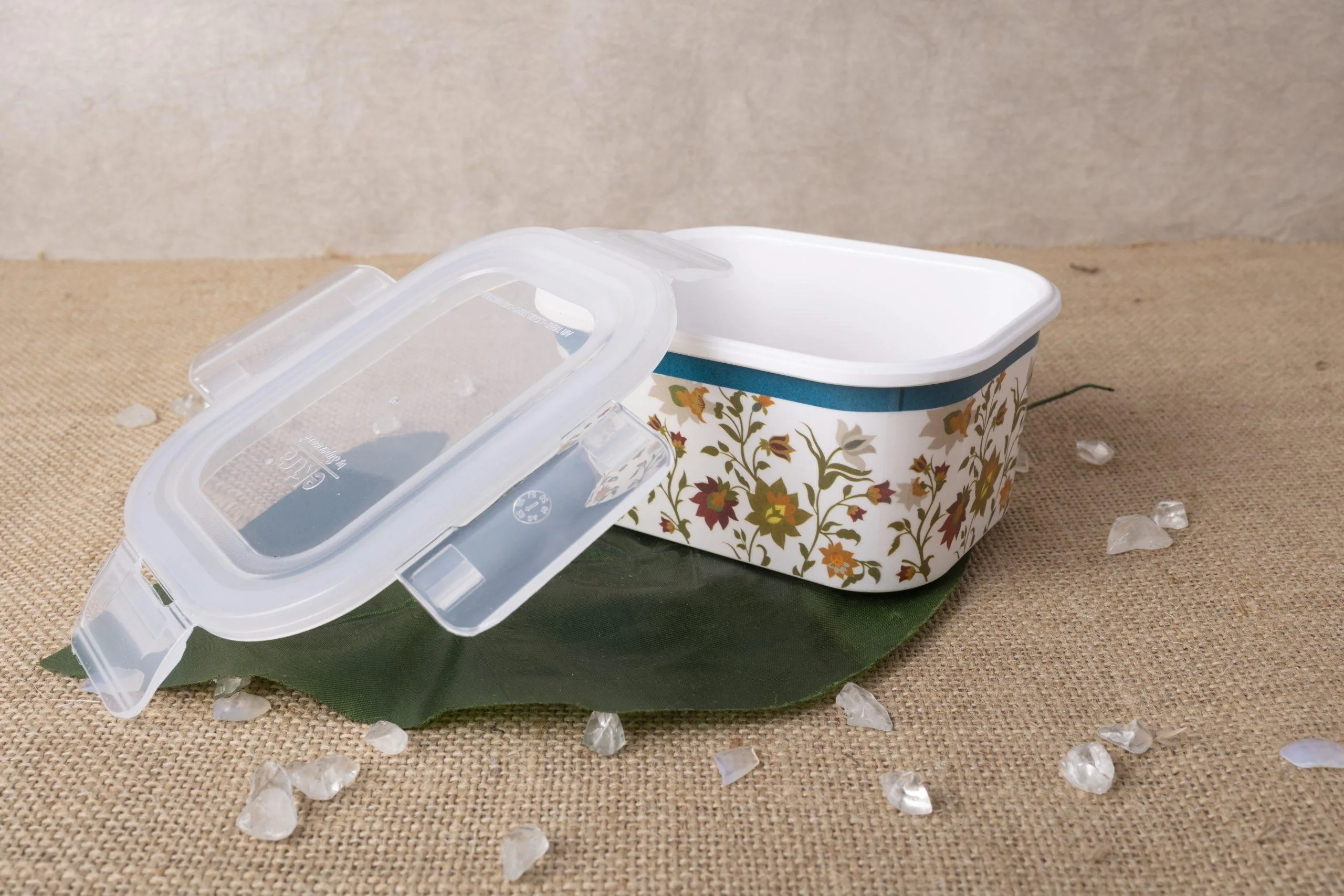 Store N Safe Rect. Mini Nakashi2 Silicone Lid and Ring 5.25inch Rect - Image 1